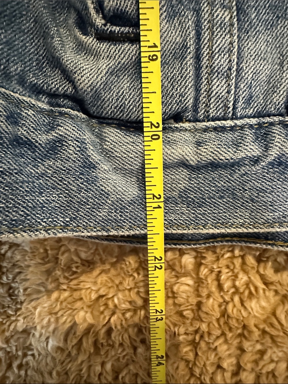 Sandy Liang Distressed Mid-Blue Denim Jacket - Picture 9 of 9